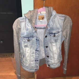 American eagle Denim & hoodie jacket